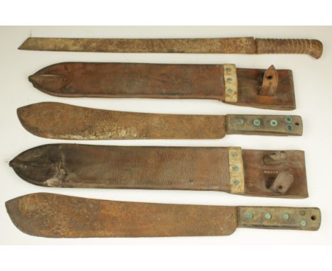 Machete x2 both with 1944 dated W/D scabbards, plus another without scabbard  (3)  Rusty  a/f