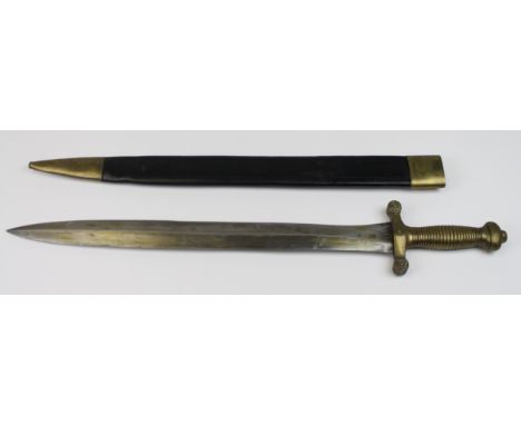 Sword: A French Infantry Briquette 1831 Pattern Short Sword. Blade 19" with inspection marks and 'TALABOT FS (FRIERES) 1832' 