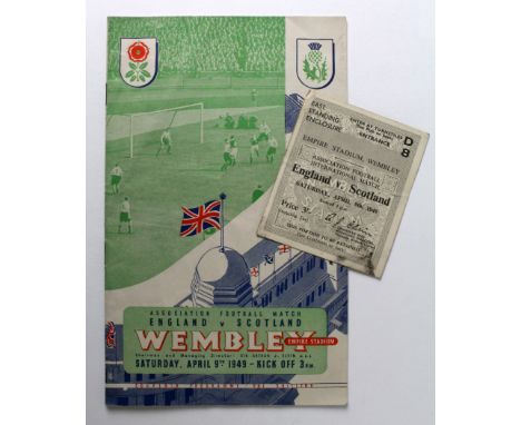 England v Scotland 9th April 1949 at Wembley, with Ticket for East Stand  (2)