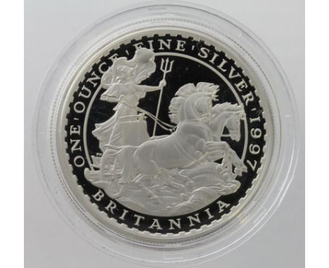Britannia Two Pounds 1997 Proof FDC (some very light toning around rim on obverse) in a hard plastic capsule