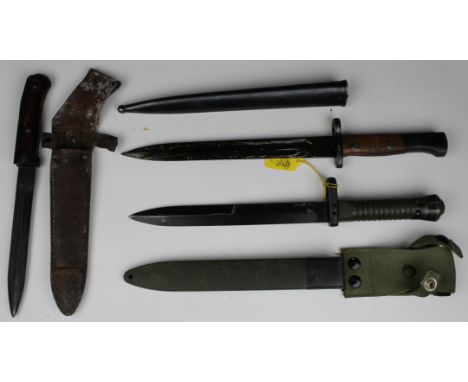 Bayonets inc Cetme with scabbard, mauser M98 with scabbard, and VZ58 with scabbard  (3)