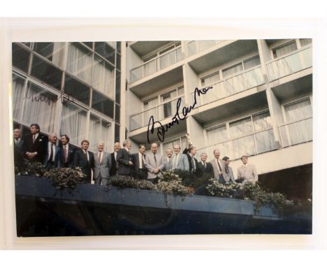 England World Cup Winners 1966 postcard of team on balcony of hotel prior to post match banquet, acknowledging the crowd, Bob