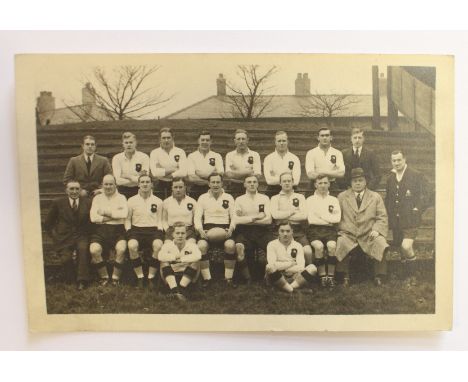 Yorkshire Rugby Union postcard for 1937/38 season match v's Cheshire at Bradford. Players legend written to rear and includes