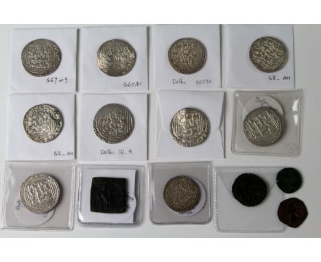 Indian and Eastern Coins (14): Sultans of Delhi silver tankas x 9 of Balban, with dates or part of dates, couple with slight 