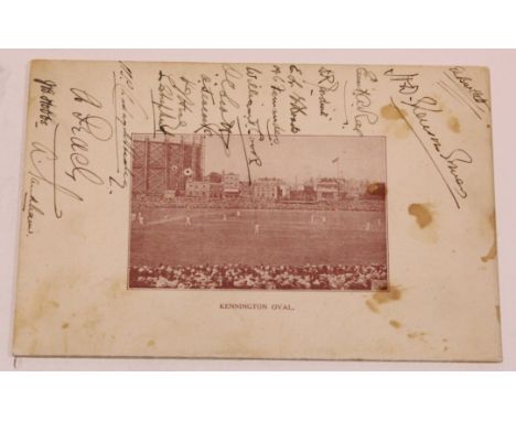 Surrey County Cricket Club Menu to The West Indian Cricket Team at Kennington Oval 12 May 1928. With many signatures inc Hobb