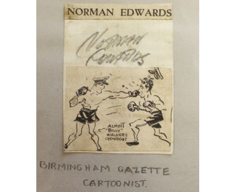 Derby County away page 1934/35 signed in ink by 12 players includes Bowers, Nicholas, Crooks, Keen, Napier etc plus the rare 