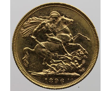 Sovereign 1896 EF (prooflike obverse)with a few light contact marks under magnification