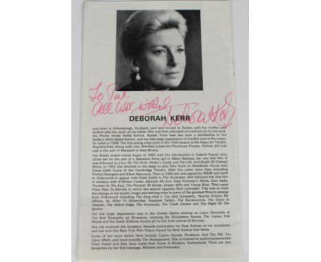 Ephemera - Autograph Theatre Programme Deborah Kerr with Ticket Oct 1972, Lyric Theatre  (2)