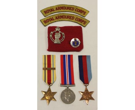 WW2 group of 3 named in the Boots style : 1939-45 Star, Africa Star with 8th Army bar, War Medal to 321311 Tpr. W. Johnson RA