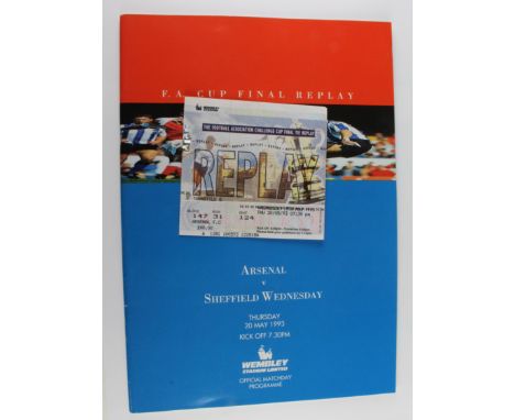 FA Cup Final Replay programme + Ticket (block 147 Arsenal), Arsenal v Sheffield Wednesday 20/5/1993  (2)