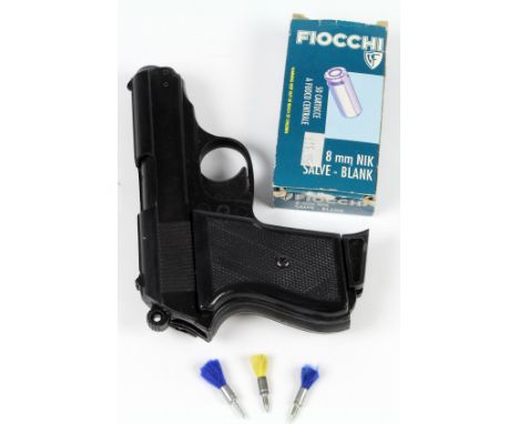 Italian made ME 8 Police Cal 8mm K, black firing pistol with box of issue  (no licence required)