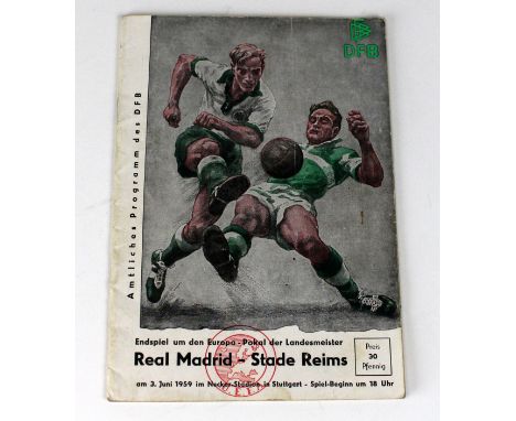 European Cup Final 3 June 1959 Real Madrid v Stade de Reims programme