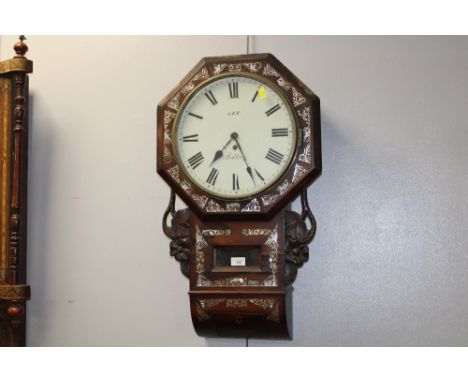 The Lee of Bolton wall clock with mother of pearl decoration, 70 cm x 44 cm x 16 cm 