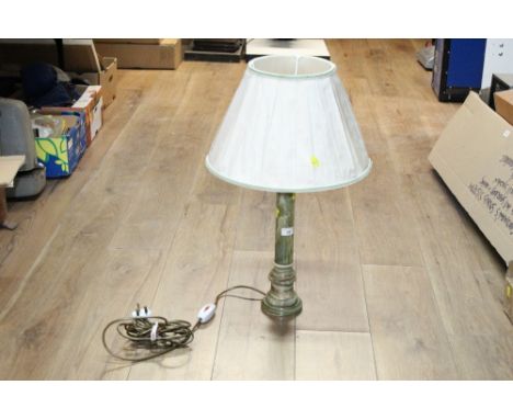 Marble column lamp with shade  