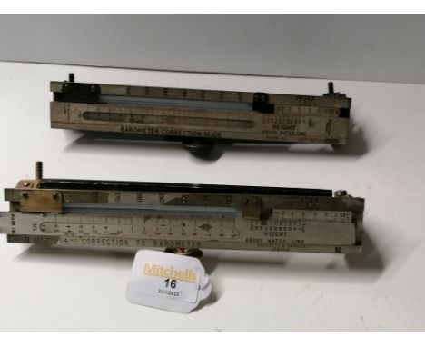 Two barometer correction slides 