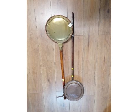 2 vintage bed warming pans