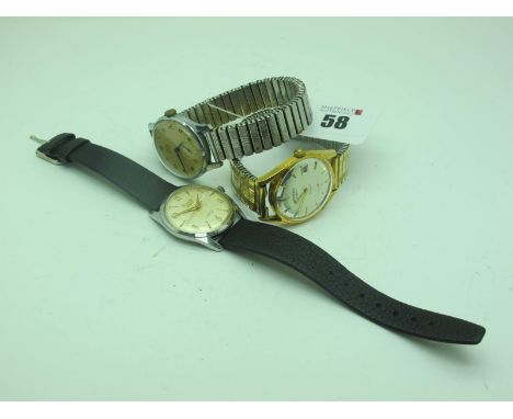 Everite Helmsman Vintage Gent's Wristwatch, on a strap; together with a Rotary gent's wristwatch, on an expanding bracelet an