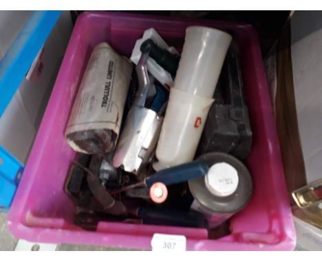 A box of assorted tools 