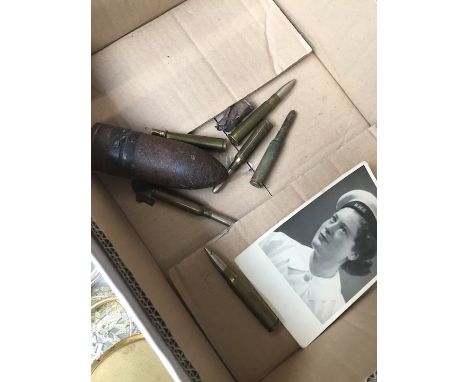 A small box of WWII ammunition 