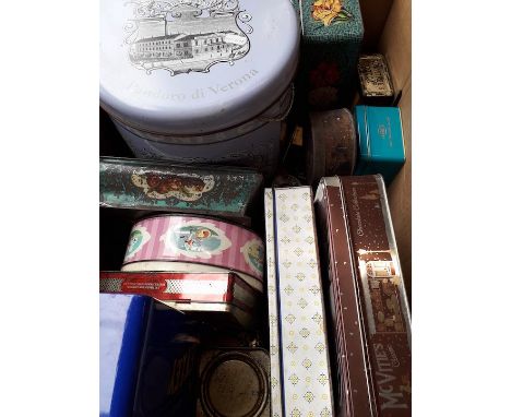 A box of vintage tins 