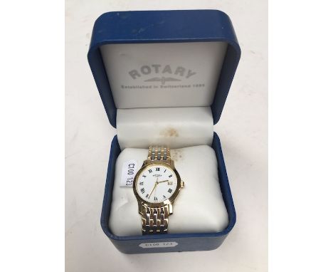 A boxed gents gold plated Rotary wristwatch in working order 