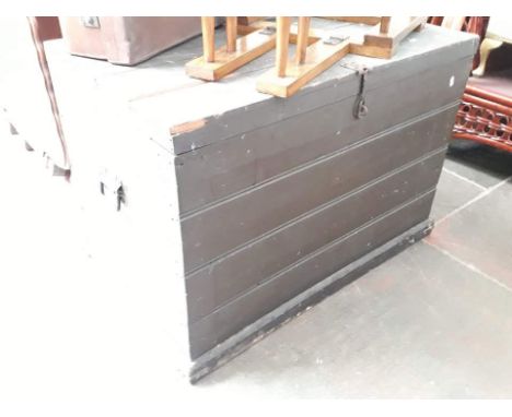 A large wooden trunk 