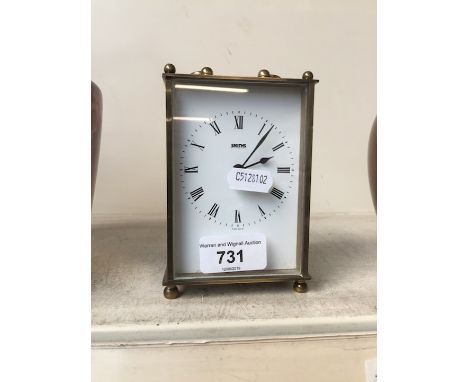 A solid brass Smith's carriage clock 