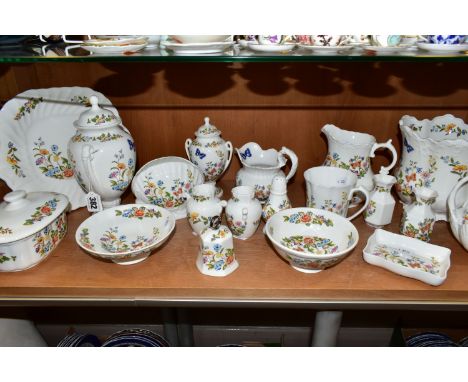 A LARGE QUANTITY OF AYNSLEY 'COTTAGE GARDEN' PATTERN GIFTWARE, comprising a bread and butter plate, two jugs (one marked as s