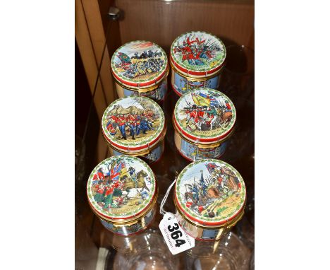 SIX HALCYON DAYS 'BRITISH MILITARY HISTORY' LIMITED EDITION ENAMEL TRINKET BOXES, numbered to bases, comprising America 1775-