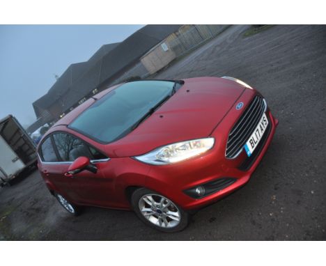 A 2017 FORD FIESTA ZETEC 5 DOOR HATCHBACK CAR in metallic red finish, First Registered 30-4-2017 under Number BL17 AYS, 1.2l 