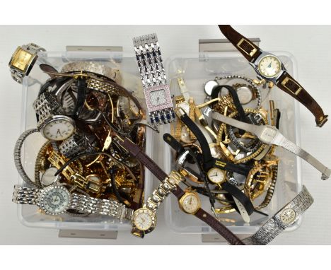 A SELECTION OF MID TO LATE 20TH CENTURY WRISTWATCHES, to include a gold plated Rotary manual wind wristwatch with black leath