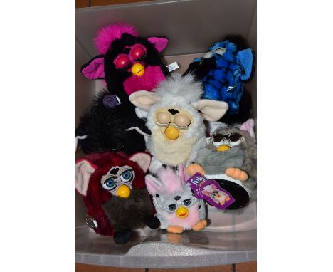 SEVEN FURBIES TOYS, from the late 1990s/early 2000s, by Tiger Electronics, including Furby Buddies 'More Light' Furby height 