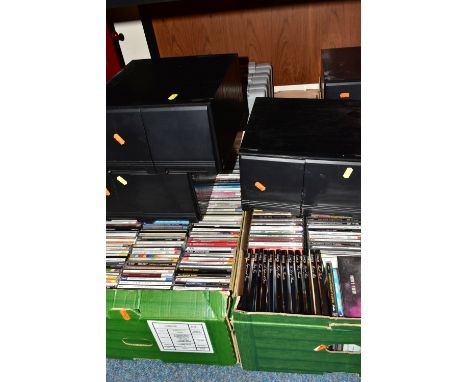 THREE BOXES, A CABINET AND LOOSE CDS AND DVDS, to include over two hundred classical and jazz CDs, artists and composers to i