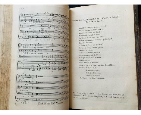 Music. Greene, Maurice. Forty Anthems in Score, Composed for 1, 2, 3, 4, 5, 6, 7, and 8 Voices, two volumes bound as one (two