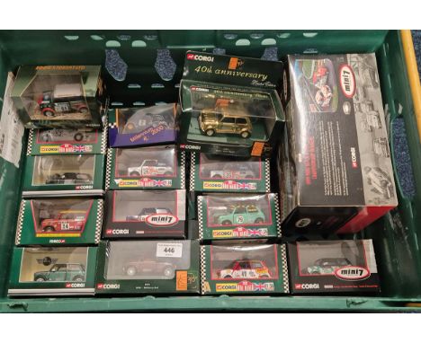 A collection of Corgi Mini racing car models, 1.36 scale mini 7 sporting set &amp; Various mini racing models