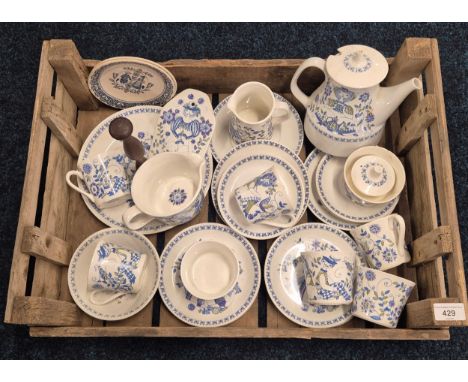 Mid Century Norwegian Lotte Tea service "Silkscreen" pattern; Tea Pot, sugar, cream &amp; Tea wares