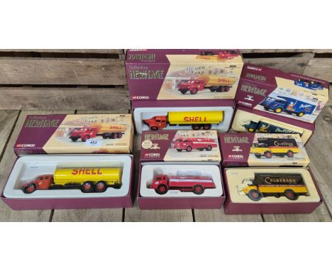 A lot of five Corgi Classics Heritage collection to include Berliet GLR8 Citerne Shell, Renault Faineant Citerne Esso, Renaul