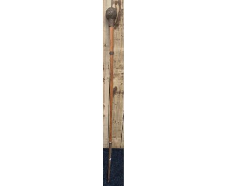 Antique Glasgow City Drum Major Mace/ Stick. Made from silver plate and Malacca shaft. 140cm length.