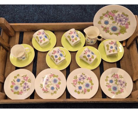 Mid century Angelique Hostess tableware floral pattern tea service. 
