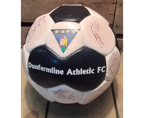 Dunfermline Athletic Signed Football 2003; Craig Brewster, Stevie Crawford, Lee Bullen, Jason Dair, Gary Dempsey, Jim Hamilto