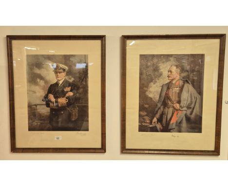 Two signed antique military prints; after Albert Chevallier Tayler, of Admiral David Richard Beatty &amp; Portrait print of "