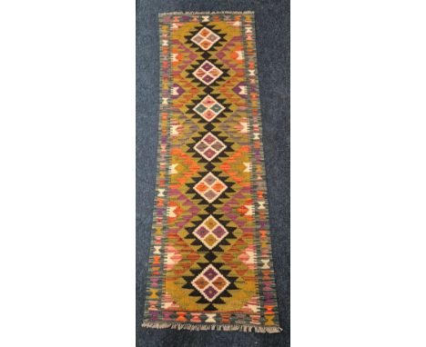Hand Knotted Maimana Kilim Runner rug [190x64cm] 