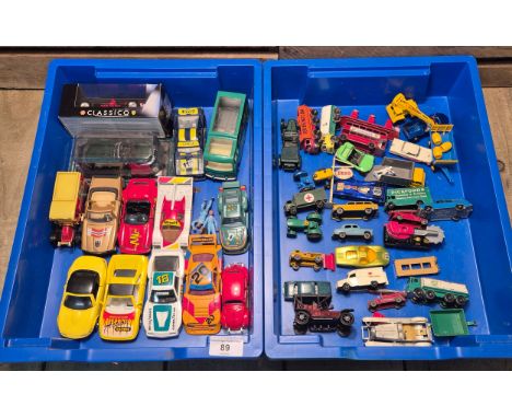 A Collection of playworn vehicles; Lesney vehicles and various Matchbox racing car models 