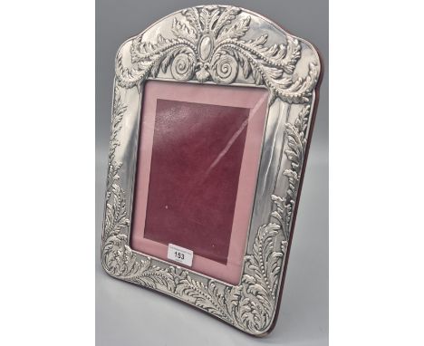 Very Large Silver hall marked Art Nouveau photo frame with stand.H36cm x W28cm 