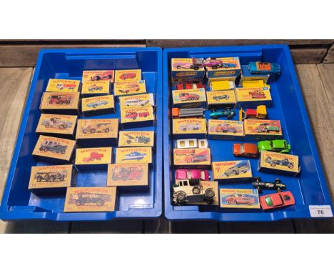 A Collection of boxed Matchbox &amp; Matchbox Superfast models. Superfast models- 10 Pipe Truck, 29 Racing Mini, 8 Wild Cat D