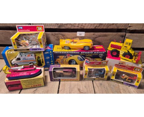 A Collection of vintage boxed vehicle models; The Lindberg Line international Sports Racer by Paul Lindberg, 976 Dinky Michig