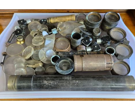 A Large collection of antique Rosyth Naval lenses &amp; spares [gun sight lenses] 