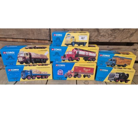 A Collection Of seven Corgi Classics Truck models; Holt Lane transport Leyland Super comet platform Lorry, 1997 collectors cl