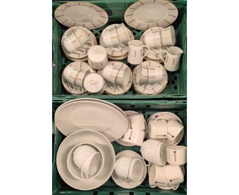 Two Crates of Tea wares; Noritakie "Humoresque" pattern tea service, Churchill tea ware &amp; Modern Rennie mcintosh design t