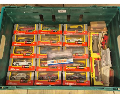 A Collection of Various Boxed Burago &amp; other car Models to include Porsche 928,BMW 535i,Suzuki Vitara, Ferrari 348tb,Peug